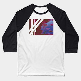 Bamboo grove in Magenta and Flouresent Blue Baseball T-Shirt